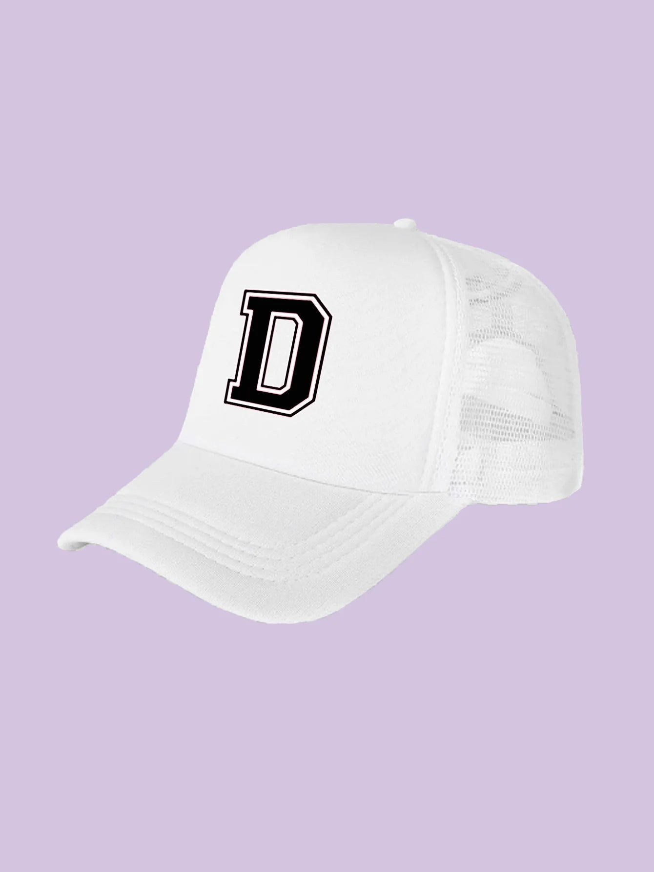 1Pc children's 26 letter printed baseball cap, fashionable sunshade duckbill cap for spring summer, breathable mesh trucker cap Initial cap