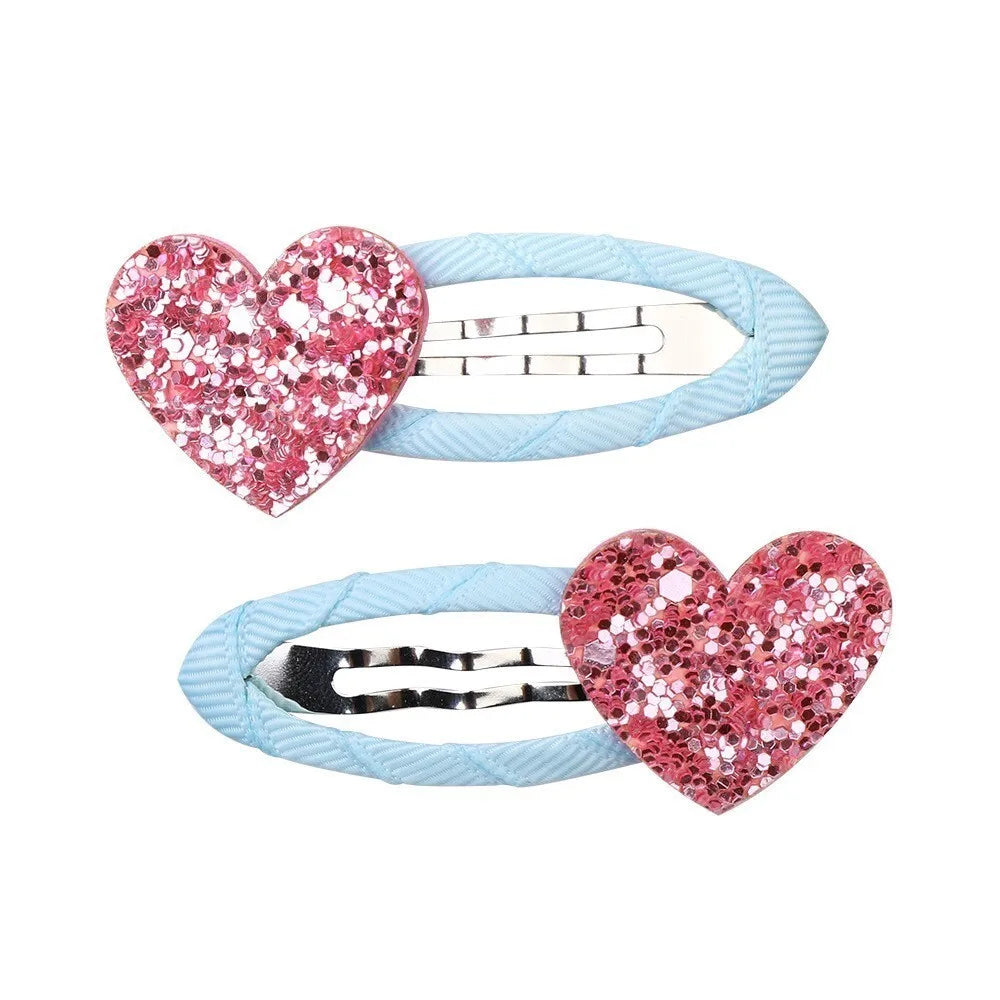 2 Pcs Cute Baby Girl Hair Clip Hairpin Accessory Rose Kids Children Headwear Infant Photo Props Bird Unicorn Fox Swan Star Heart