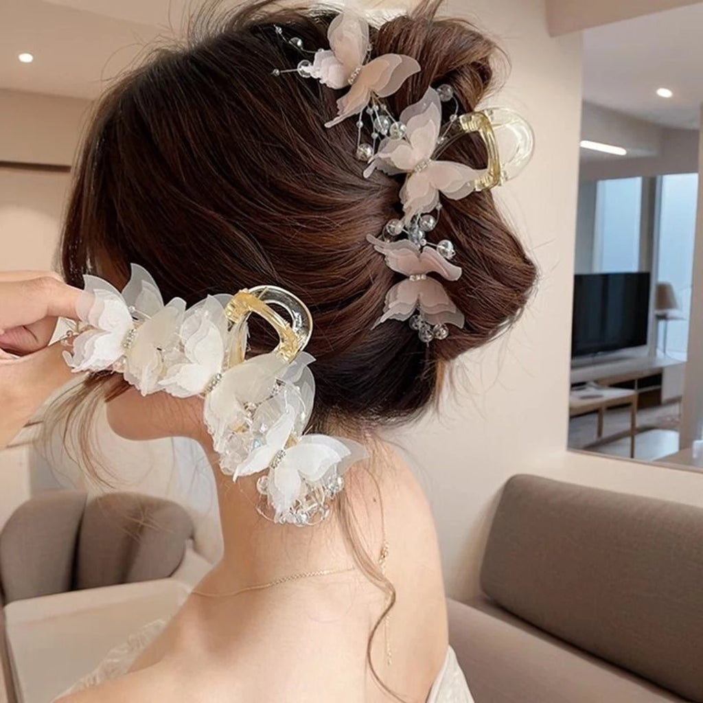 Super Fairy-Like Butterfly Hair Clip, Large Shark Clip, Back-Of-Head Hair Clip for Girls and Women, Half-Up Hair Accessory Suitable for Shopping and Everyday Casual Wear claw clip pretty wedding special occasion