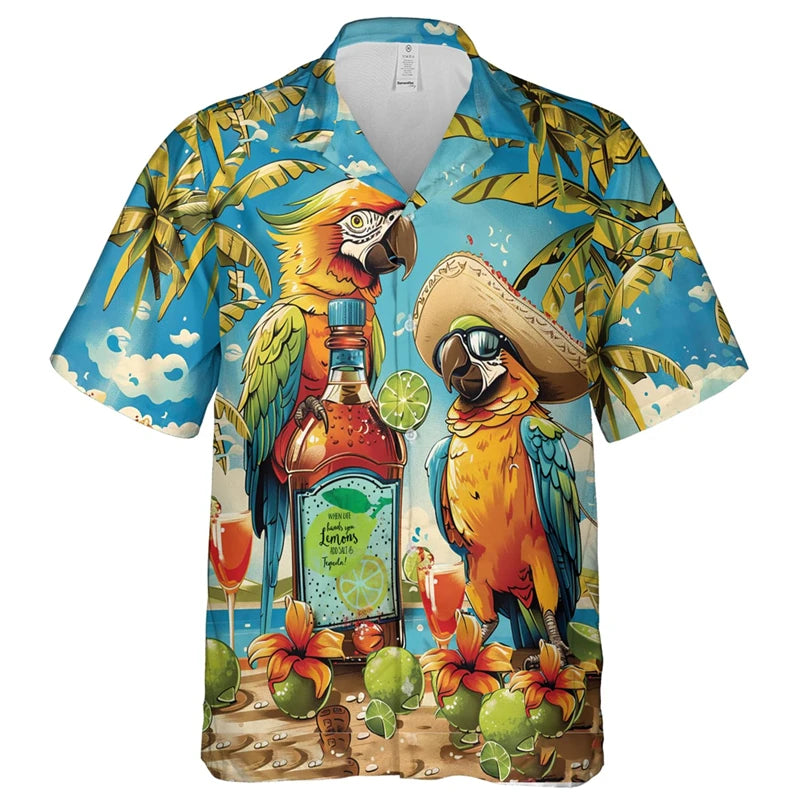Parrot Shirts Hawaii Short Sleeve