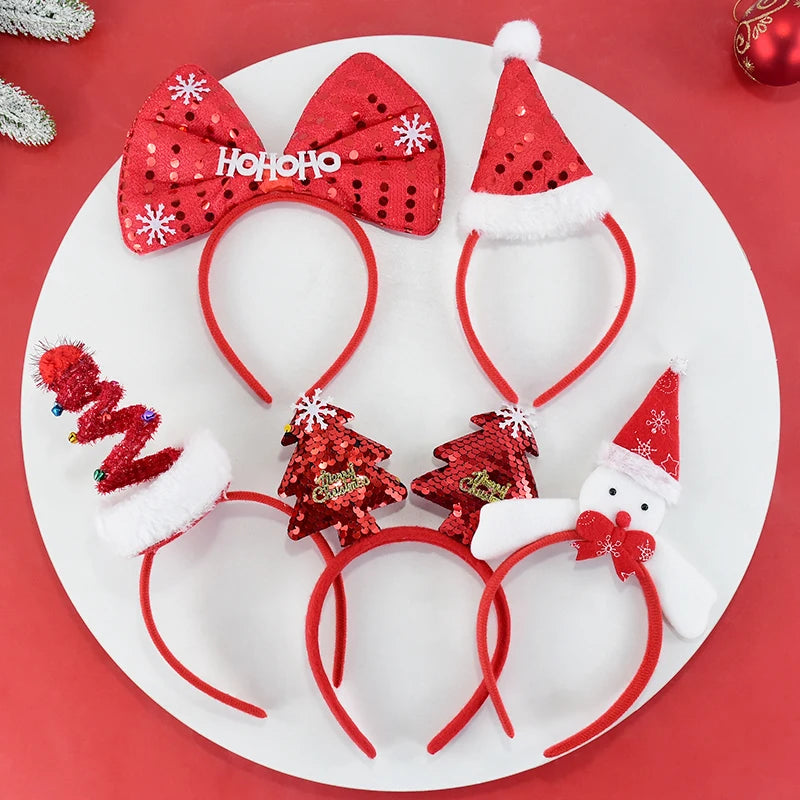 Cartoon Christmas Headband Santa Claus Elk Xmax Tree Hair Accessories Adult Kids 2024 Christmas Decoration Navidad New Year Gift fancy dress headbands
