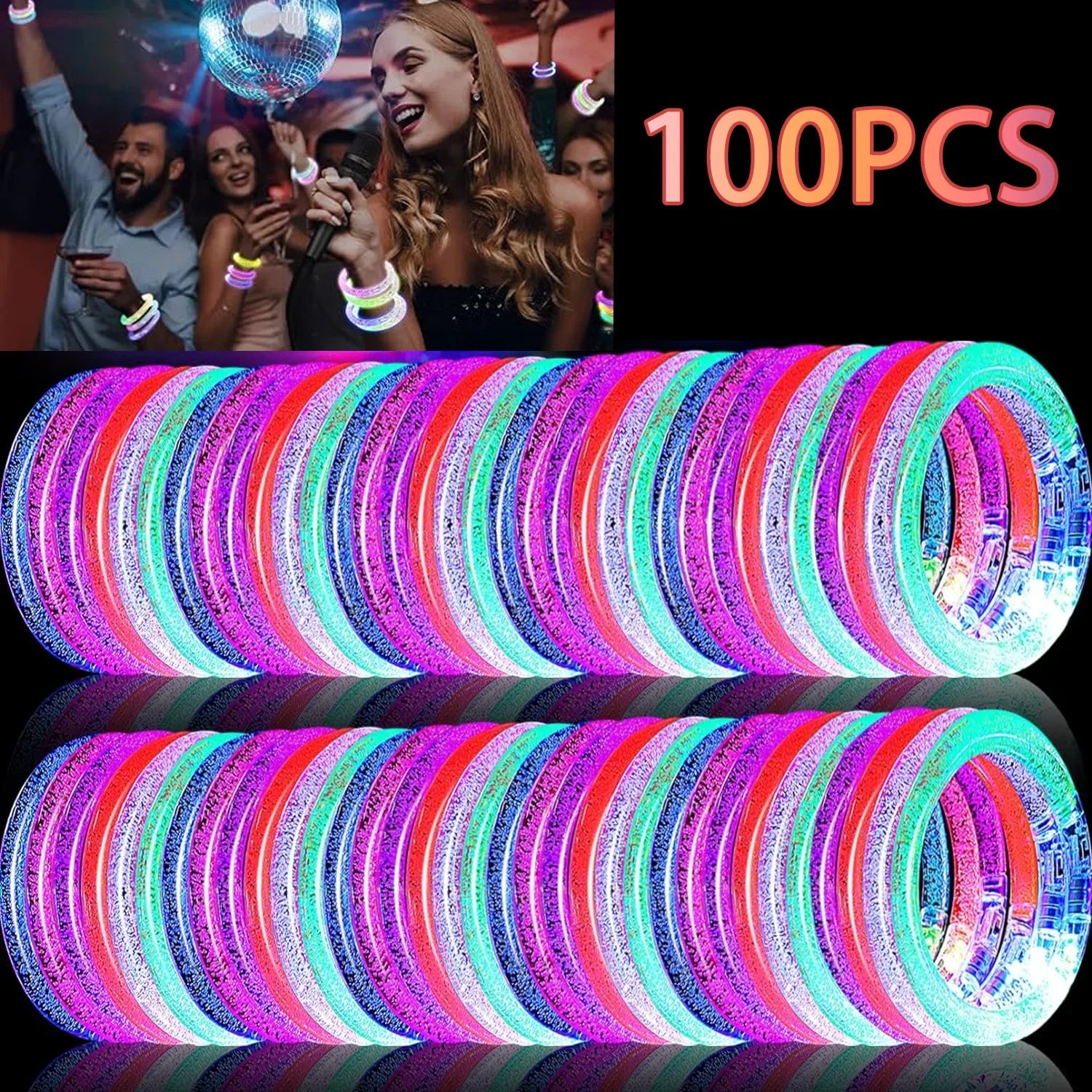 15/30 Pcs LED Light Up Bracelets Neon Glowing Bangle Luminous Wristbands Glow in The Dark Party Supplies for Kids Adults