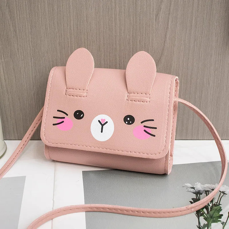Kids Mini Handbag, Cute PU Shoulder Bag for Girls, Princess Coin Purse Wallet for Baby