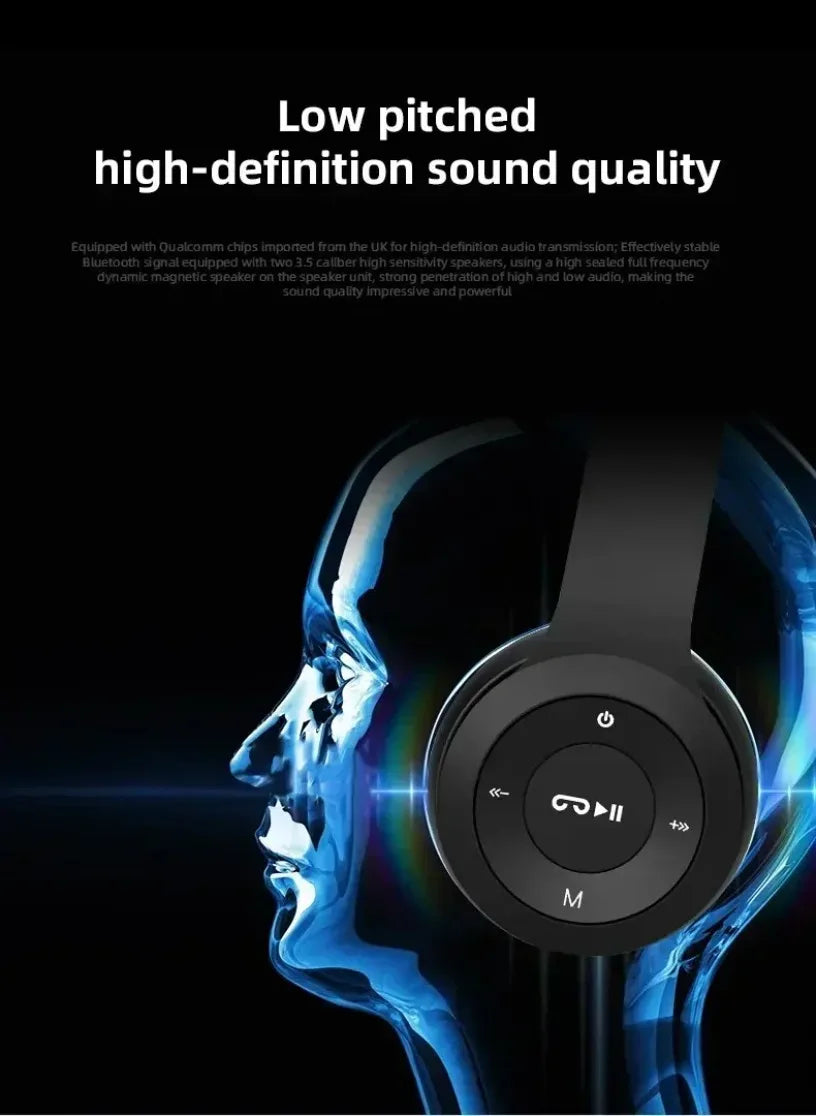 Portable headphones Foldable Wireless Bluetooth 5.0 Headset For Bluetooth connection TF Card slot