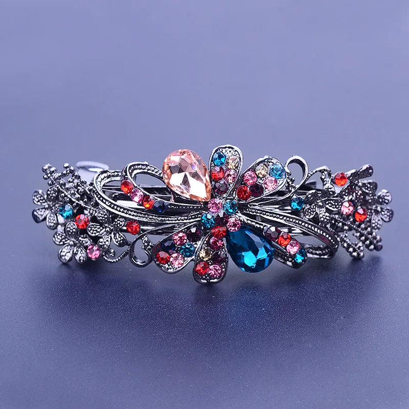 Hair Clip  Colourful Crystal Butterfly Spring Hairpin Clips half up / half down hair