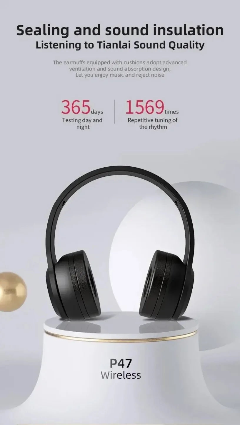 Portable headphones Foldable Wireless Bluetooth 5.0 Headset For Bluetooth connection TF Card slot