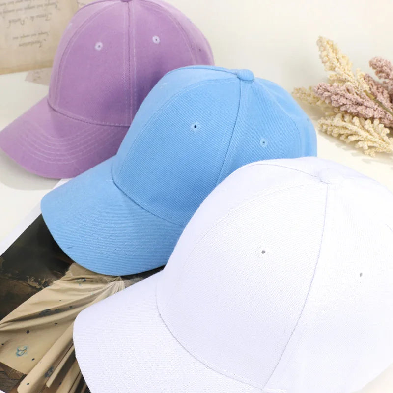 Summer Children Peaked Caps Students Kids Baseball Cap Boy Girl Solid Color Cotton Adjustable Hats Snapback Hip-Hop Sun Hat