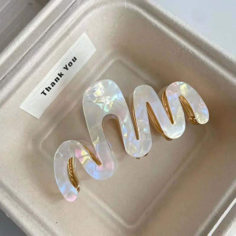 1pc New Acetic Acid claw  Clip High Quality Metal Grip Clip Wave Fashion Hair Grip Women's Premium Sense
