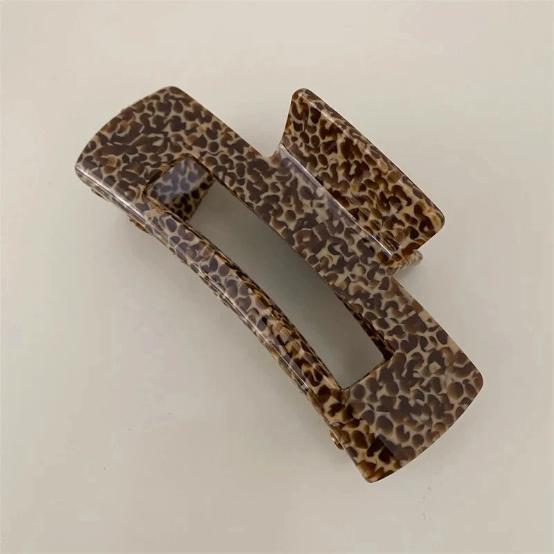Large Acetate Hair Claw Clips Leopard Print Spot Dots Square Rectangle Geometric Shark Clip Grab Clamps Women Hair Accessories holidays work