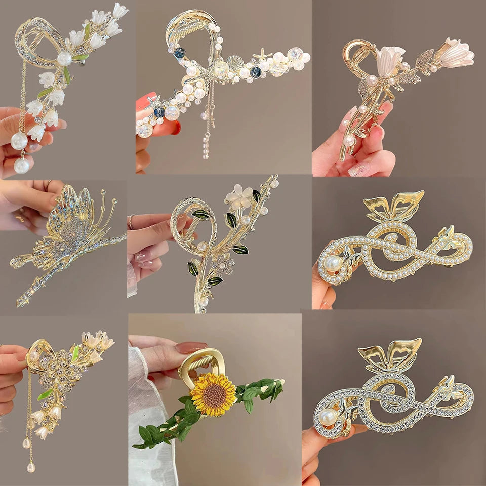 Fashion Cute Flower Alloy Hairclips For Women Multicolour Metal Hairclip Party Everyday flowers well made not cheap plastic these are metal strong clips ideal for holidays beach cruises days out and special occasions sunflower Italy holiday