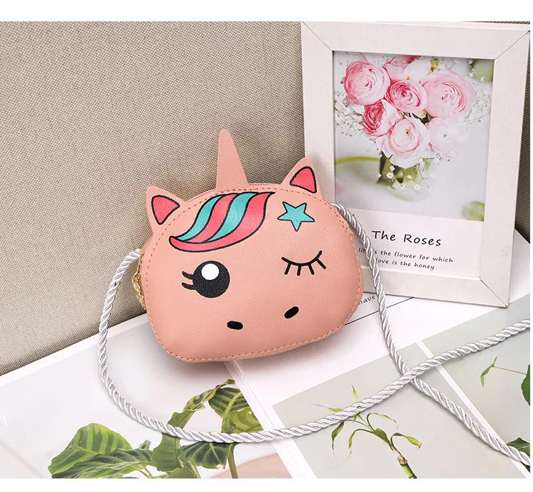 Lovely Children's Mini Shoulder Bags PU Leather Boys Girls Small Crossbody Bag Cute Cartoon Baby Kids Pink Red Coin Purse Wallet