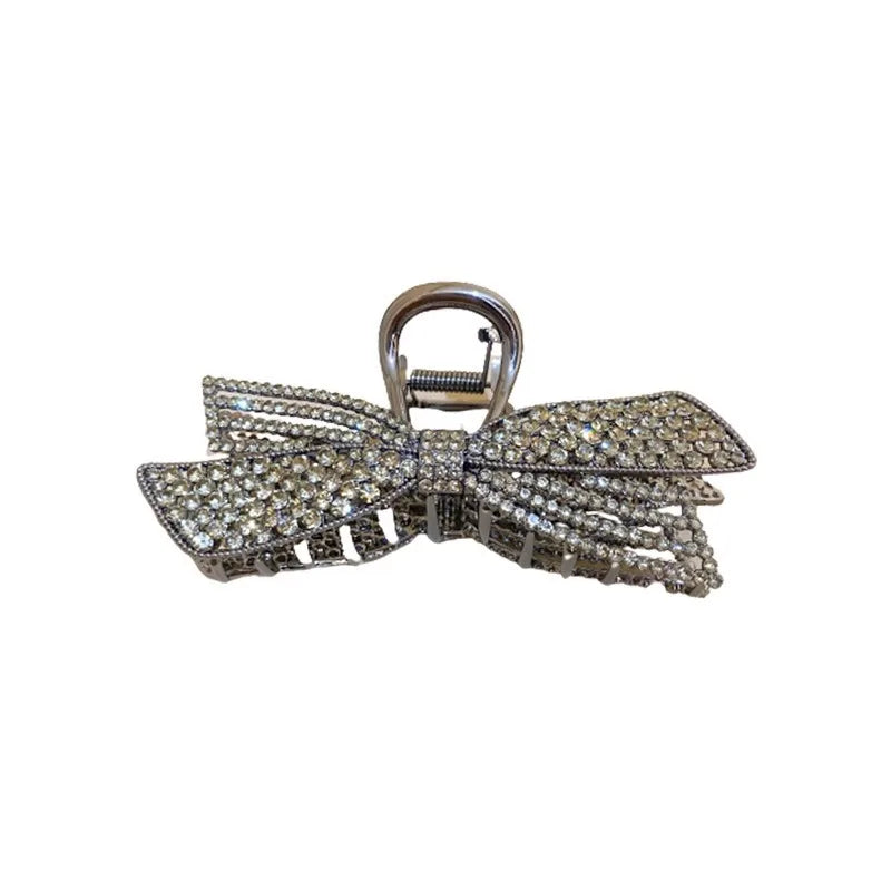 Women's Hair Claw Clip  Pearl Rhinestone Bow Shiny Metal For Girls ladies very pretty