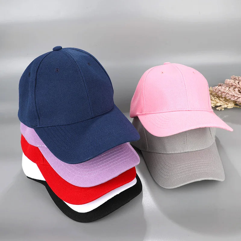 Summer Children Peaked Caps Students Kids Baseball Cap Boy Girl Solid Color Cotton Adjustable Hats Snapback Hip-Hop Sun Hat