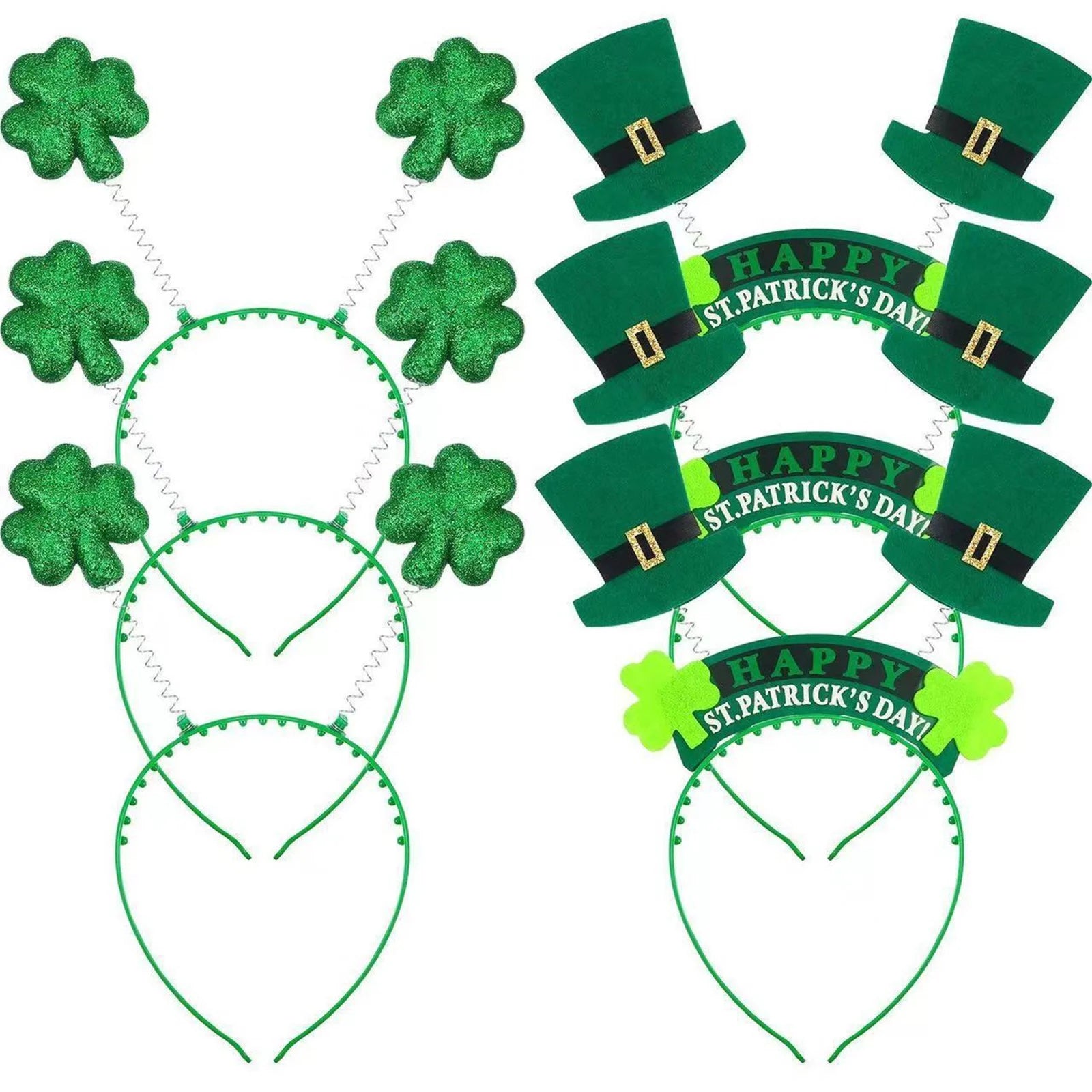 St. Patrick's Day Ladies Fashion Headbands Kid Girl's Cute Hair Ties Festive Party Decorative Hair Hoops Hair Accessorries 4 leaf clover luck of the Irish