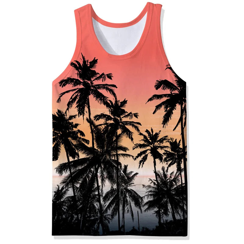 Tropical Tank Top Men boys Sleeveless vest