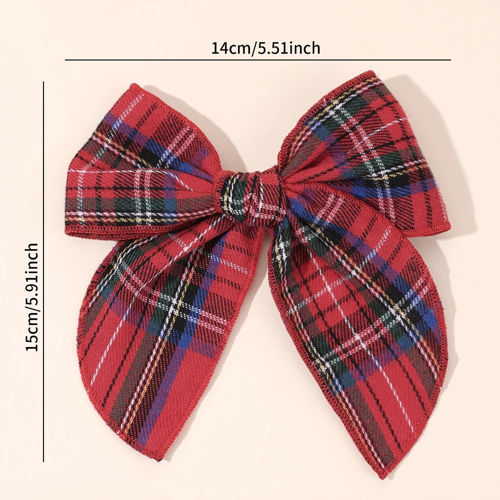 2 bows Christmas tartan pattern