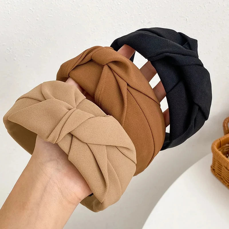Knotted Headbands Vintage Cloth Design Wide Hairband Soft Hair Hoop Headdress for Women Girls Hair Accessories