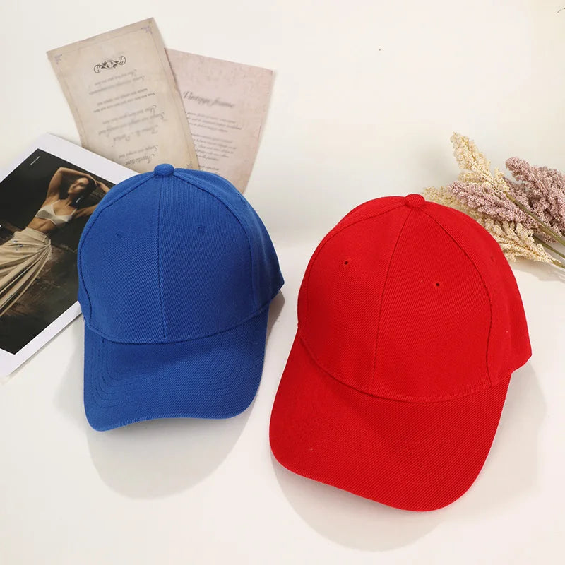 Summer Children Peaked Caps Students Kids Baseball Cap Boy Girl Solid Color Cotton Adjustable Hats Snapback Hip-Hop Sun Hat
