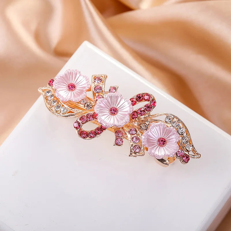 Crystal Floral Hairpin Rhinestone Hair Clip Barrettes
