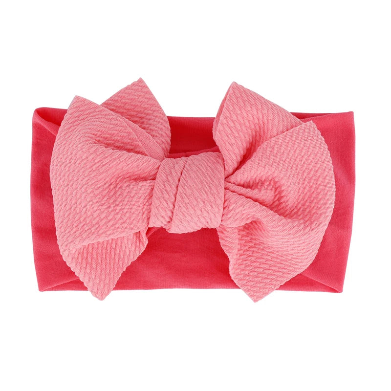 New Baby Accessories Infant Baby Girl Cute Bow Headband Newborn Solid Headwear Headdress Nylon Elastic Hair Band Gifts Props