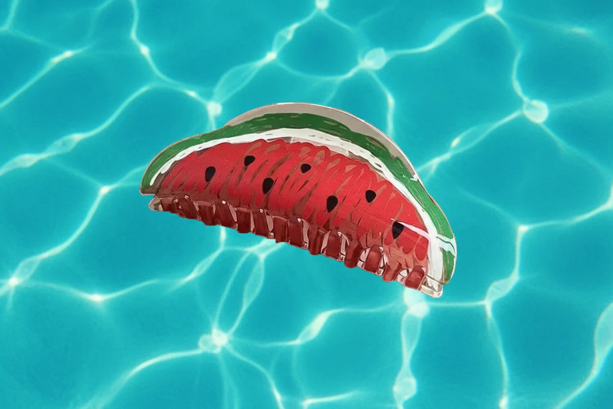 Lemon Srawberry Hair Crab Clip Kiwifruit Ponytail Holder lemon fruit  Watermelon Hair Clips Women Shark Clip Fruits Hair Claws ideal for holidays and summer or a cruise