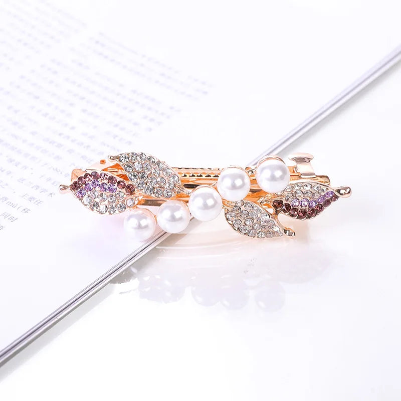 Crystal Floral Hairpin Rhinestone Hair Clip Barrettes