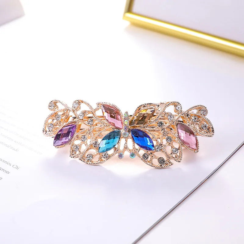 Crystal Floral Hairpin Rhinestone Hair Clip Barrettes