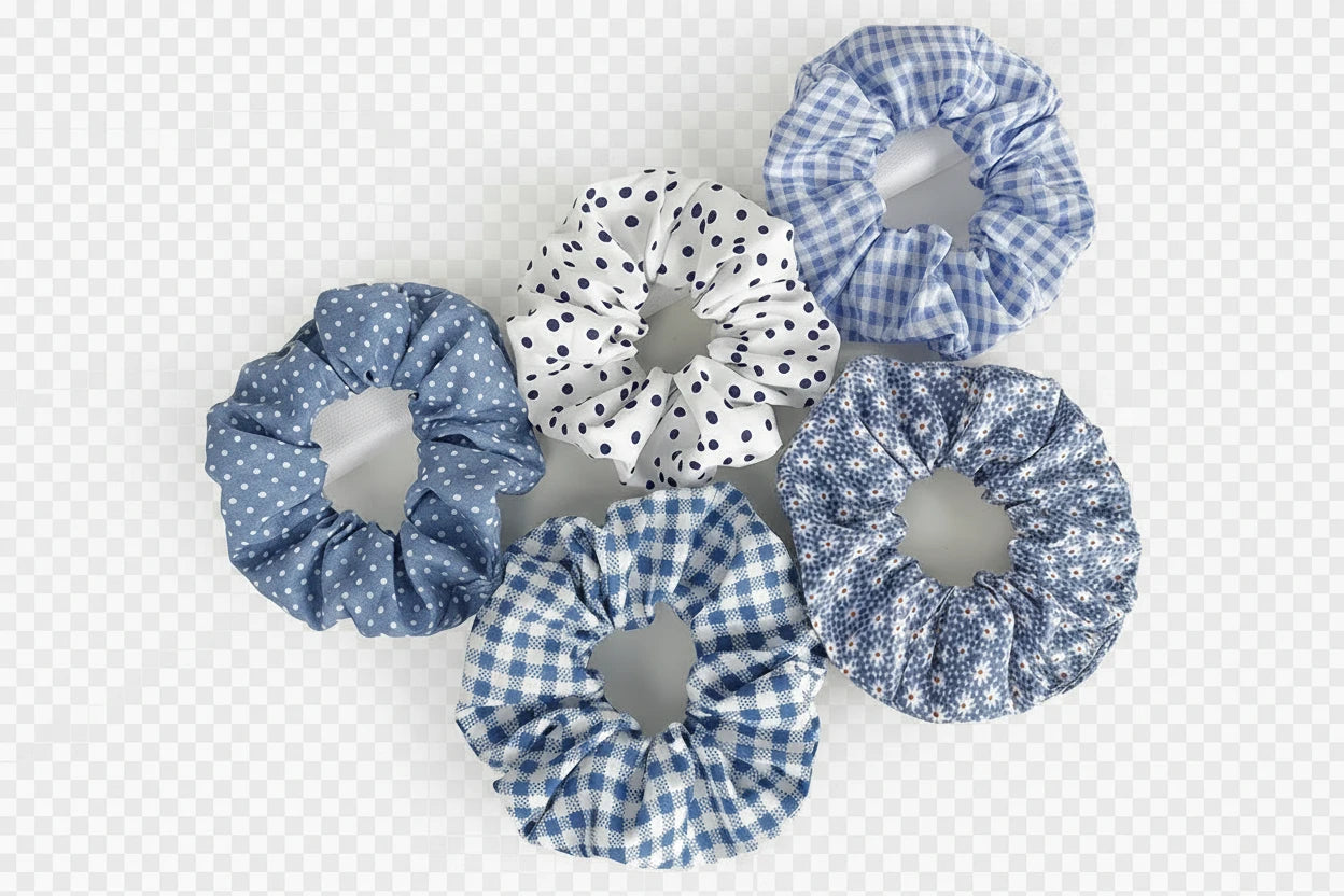 5 x Polka Dot Hair scrunchies