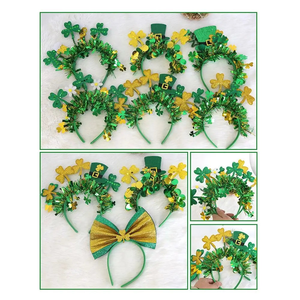 Fun St. Patrick's Day Headbands for Women Irish Festival Shamrock Party Headpiece Hair Accessories Unisex top of the morning to you  fancy dress