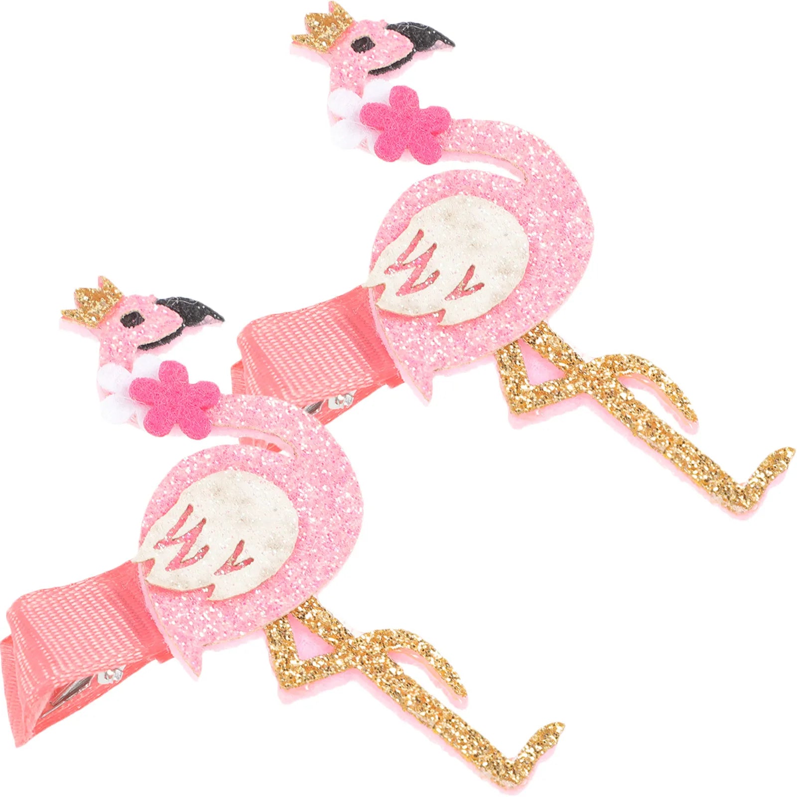 2Pcs Pink Flamingo Hair Clips Premium Material Kids Hairpins Easy Open Close for Girls Party Wedding Hair Decoration