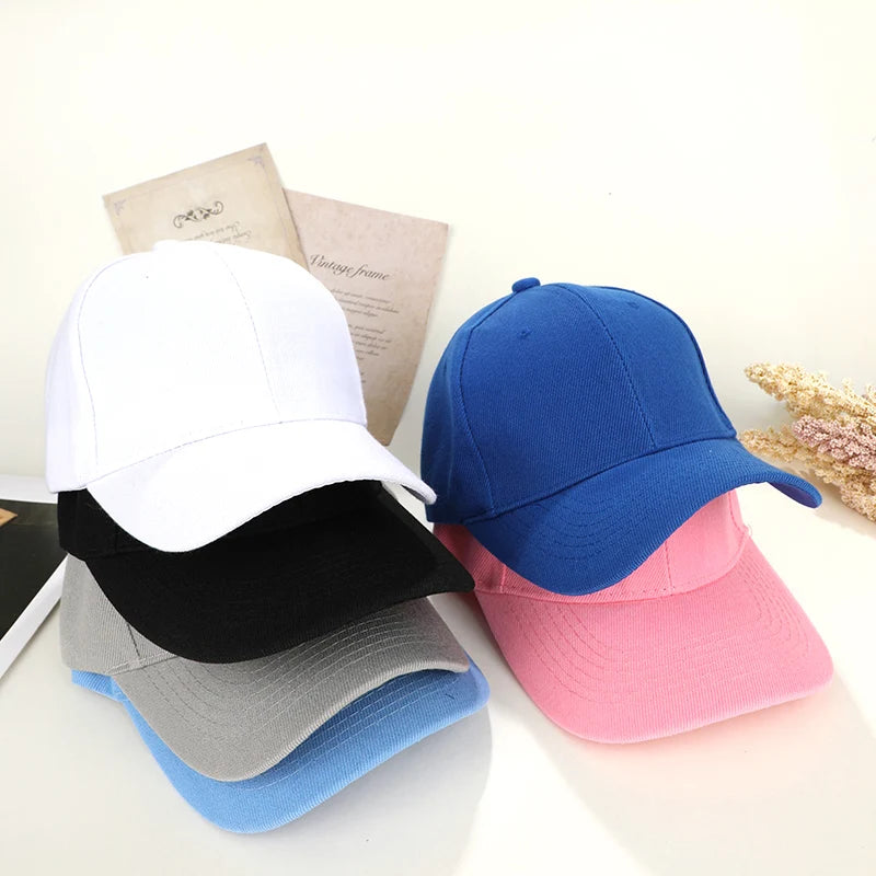 Summer Children Peaked Caps Students Kids Baseball Cap Boy Girl Solid Color Cotton Adjustable Hats Snapback Hip-Hop Sun Hat