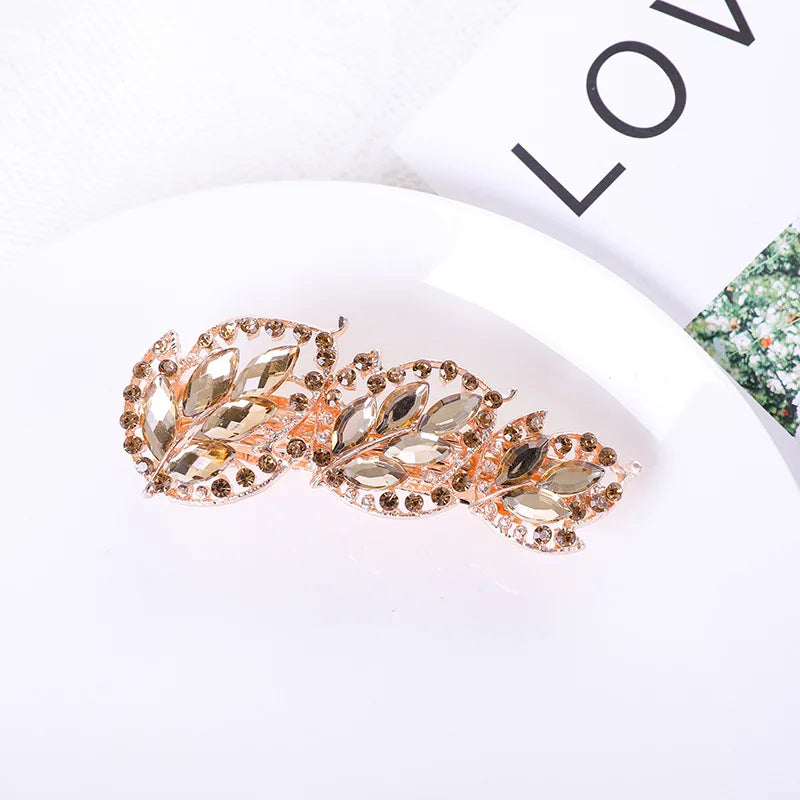 Crystal Floral Hairpin Rhinestone Hair Clip Barrettes