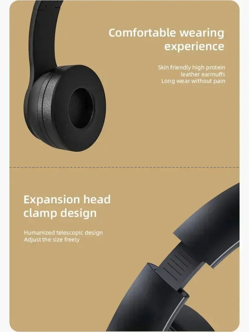 Portable headphones Foldable Wireless Bluetooth 5.0 Headset For Bluetooth connection TF Card slot
