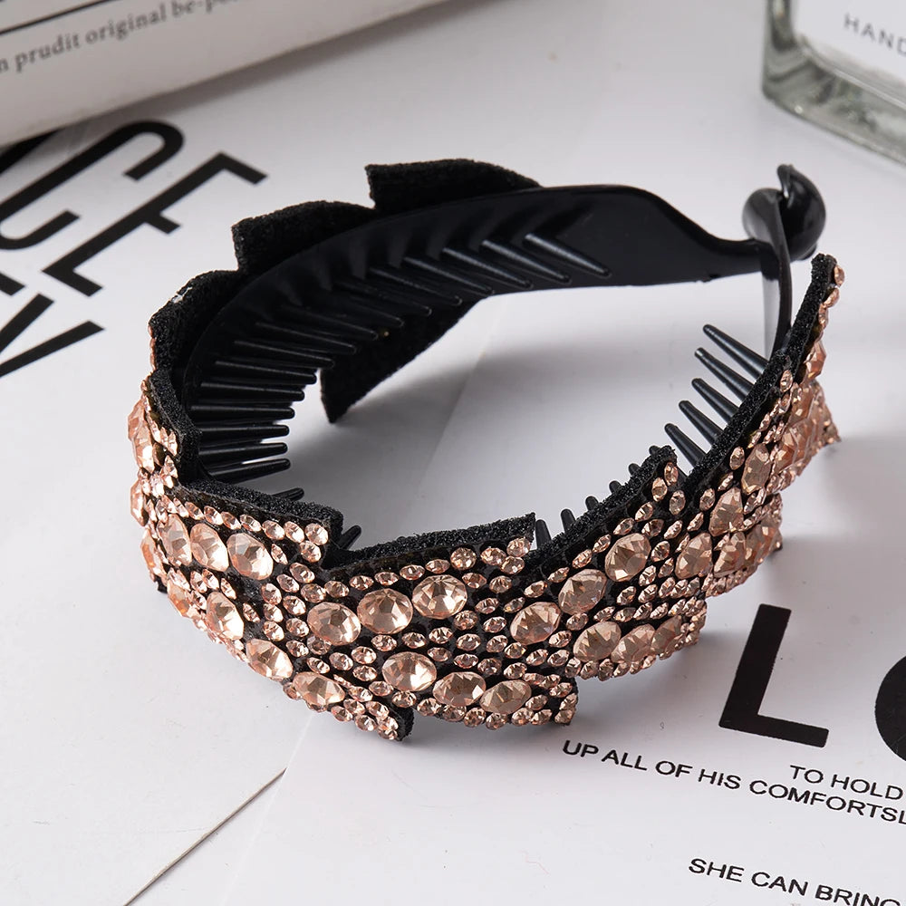Rhinestone Hair Claw  bun for Women Flower