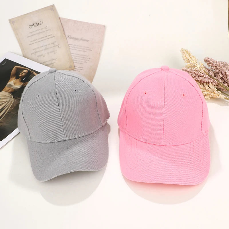 Summer Children Peaked Caps Students Kids Baseball Cap Boy Girl Solid Color Cotton Adjustable Hats Snapback Hip-Hop Sun Hat