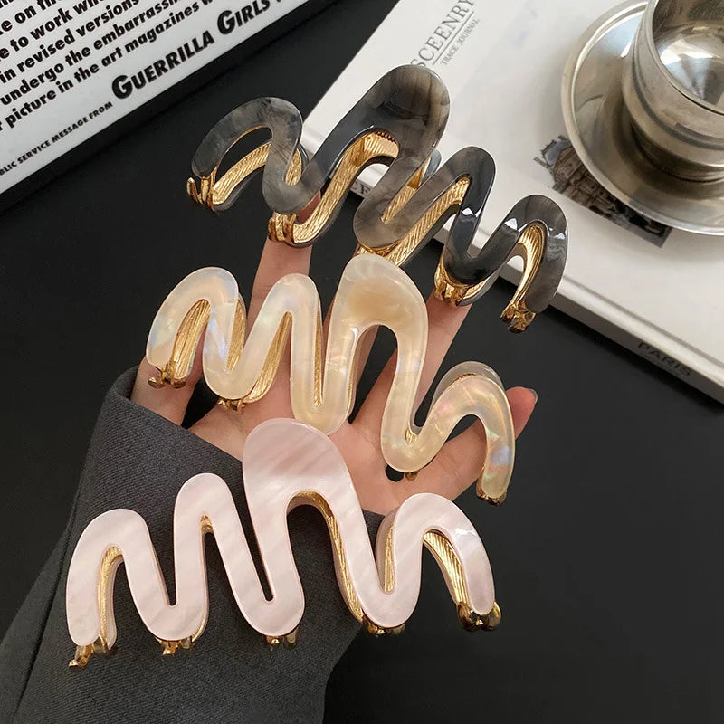 New Colorful Jelly Wave Hair Claw  clip          Hairpin Women Girls Fashion Design  Sweet Simple Irregular Hair Clip Headwear holidays  school everyday