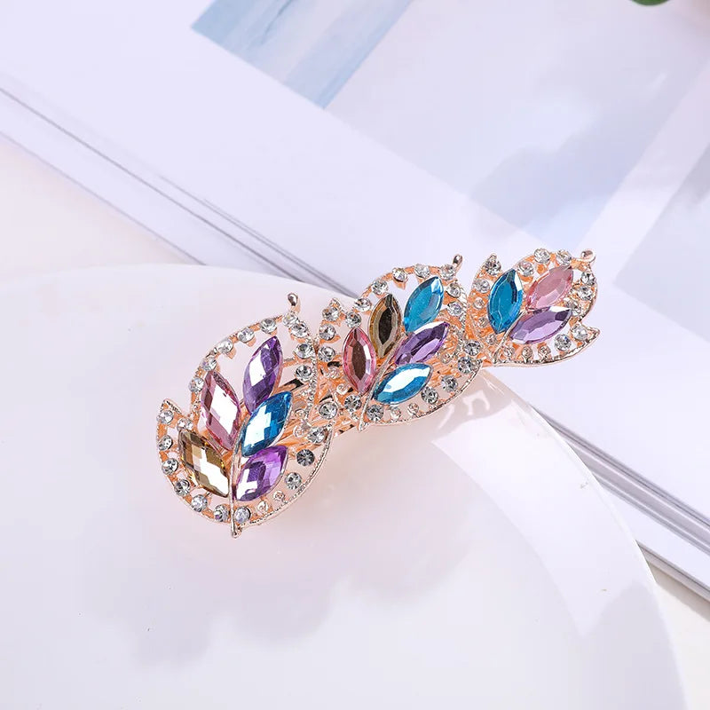 Crystal Floral Hairpin Rhinestone Hair Clip Barrettes