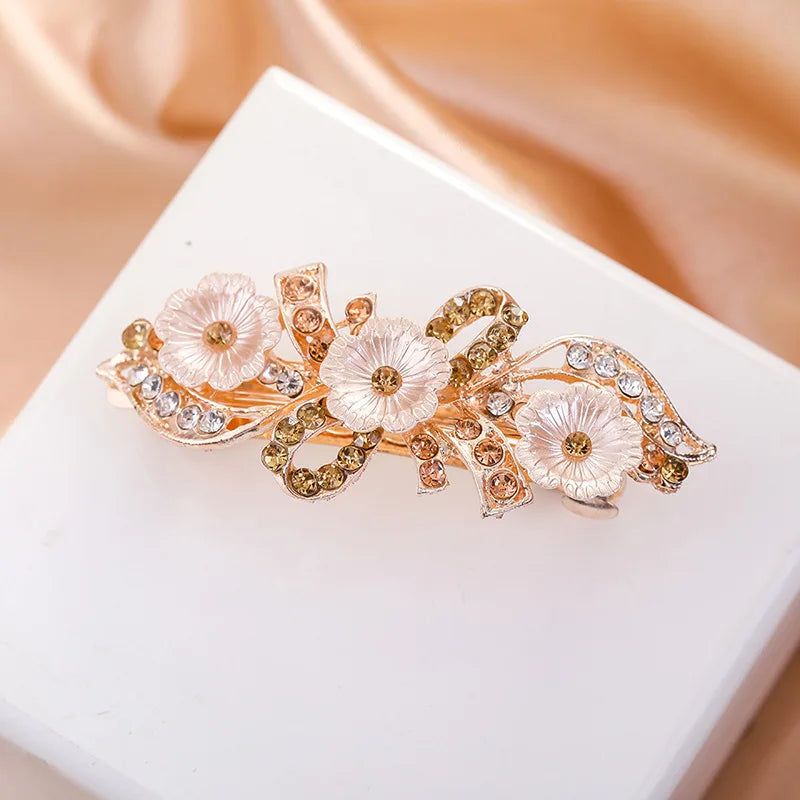 Crystal Floral Hairpin Rhinestone Hair Clip Barrettes
