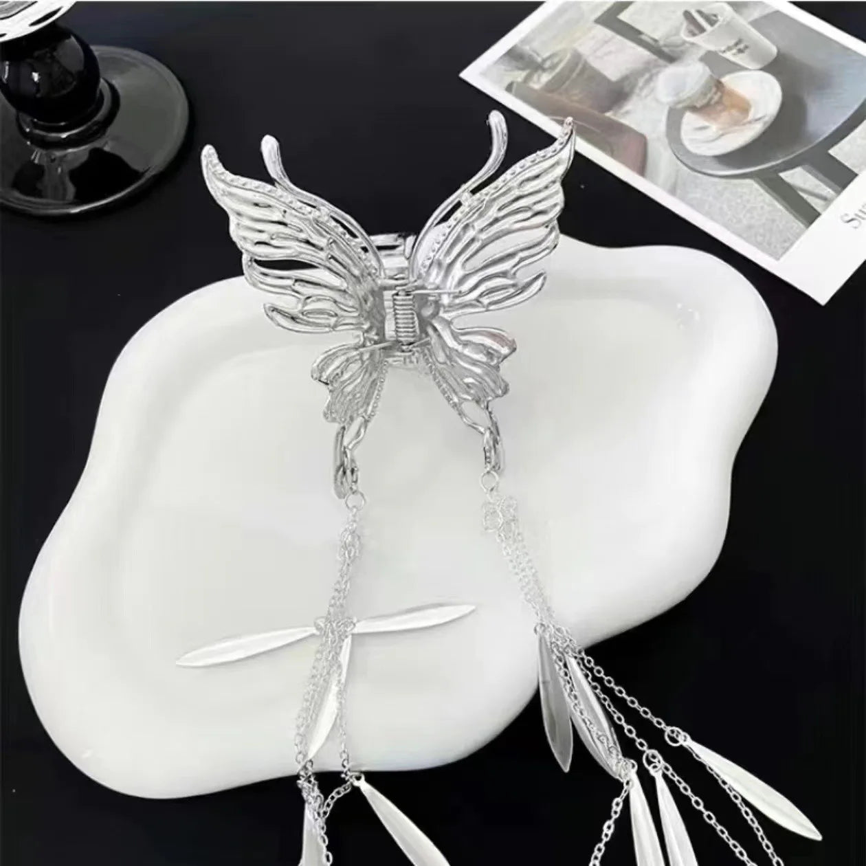 Fashion Shark Crab Clips Girls Hairpin Hair  Women Crystal Simple Hair Clip Butterfly Pearl Tassel Metal Hair Claw Accessories cruise holiday beach party elegant hair special occasion