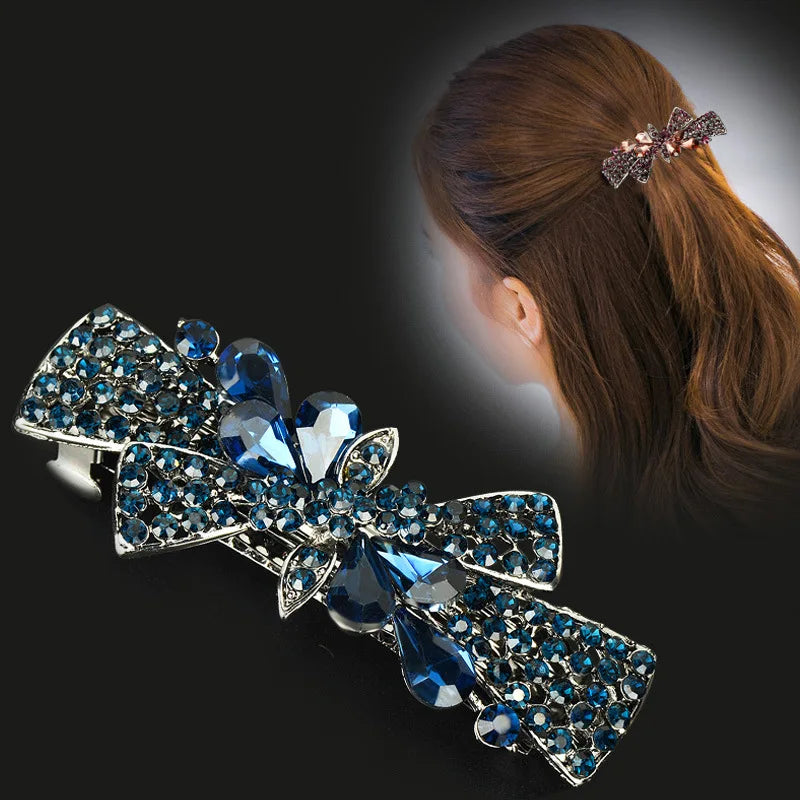 Hair Clip  Colourful Crystal Butterfly Spring Hairpin Clips half up / half down hair
