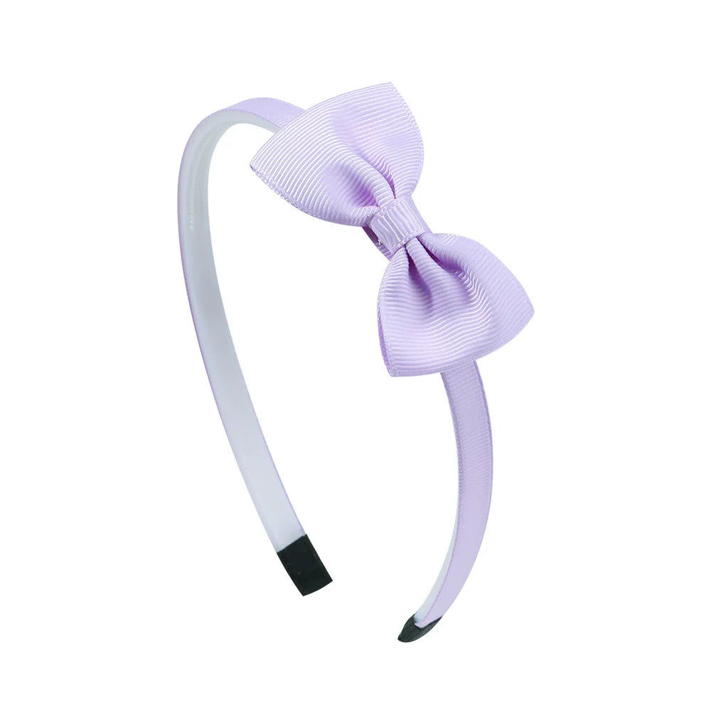 1PCS Ribbon Bow Knot Headband Children Hair Hoop Solid Color Baby Hairbands Clothing Decoration Photography Props all colours