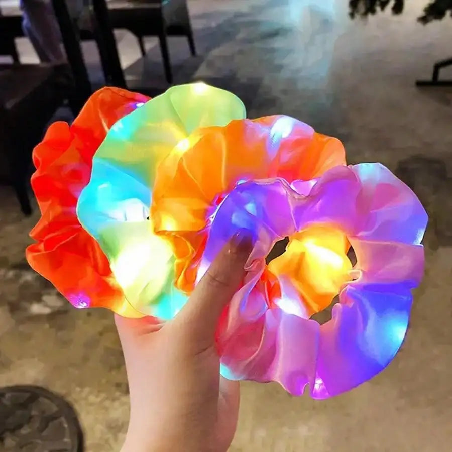10pc LED Hair Scrunchie Light Up Hair Scrunchy  Hair bobbles festivals