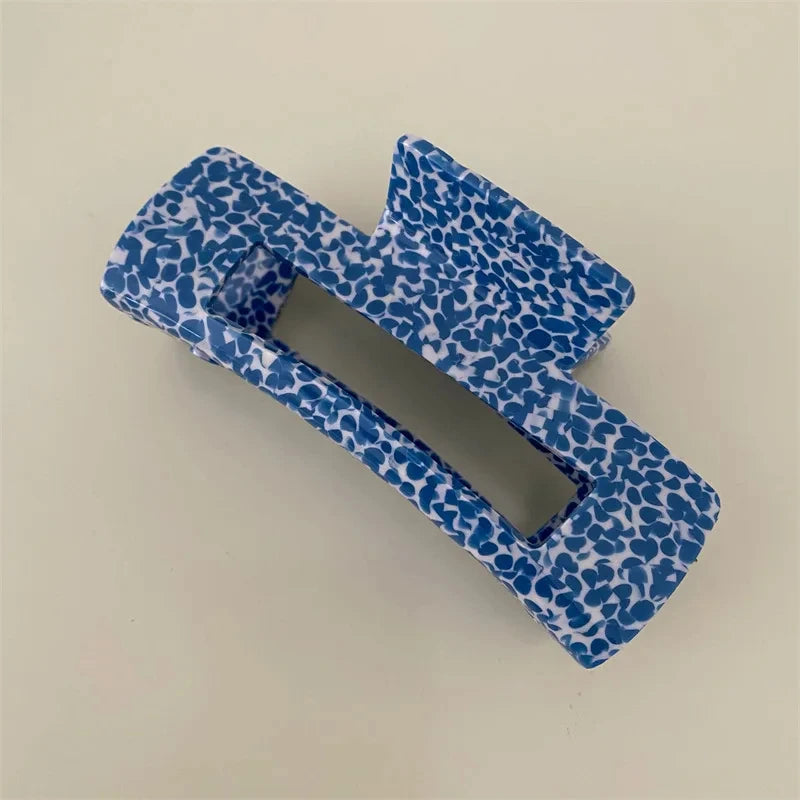 Large Acetate Hair Claw Clips Leopard Print Spot Dots Square Rectangle Geometric Shark Clip Grab Clamps Women Hair Accessories holidays work