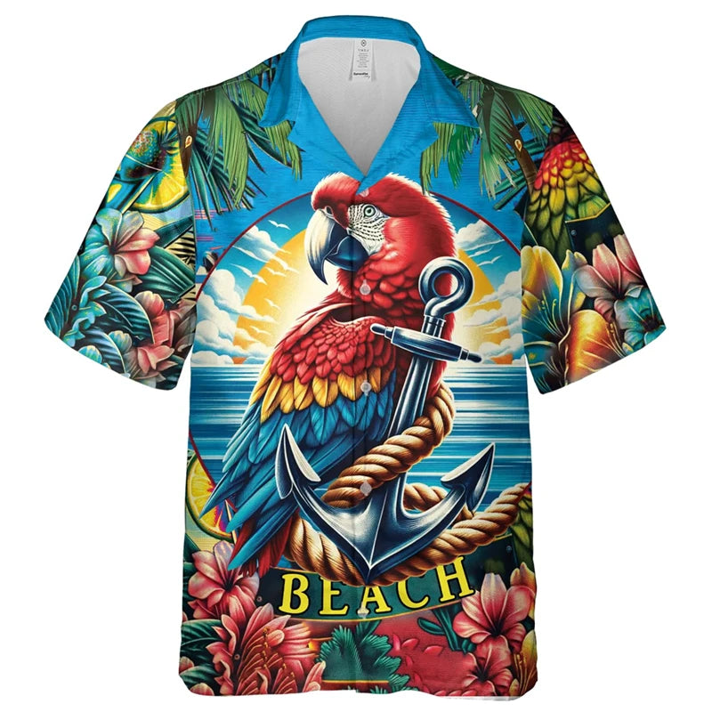 Parrot Shirts Hawaii Short Sleeve