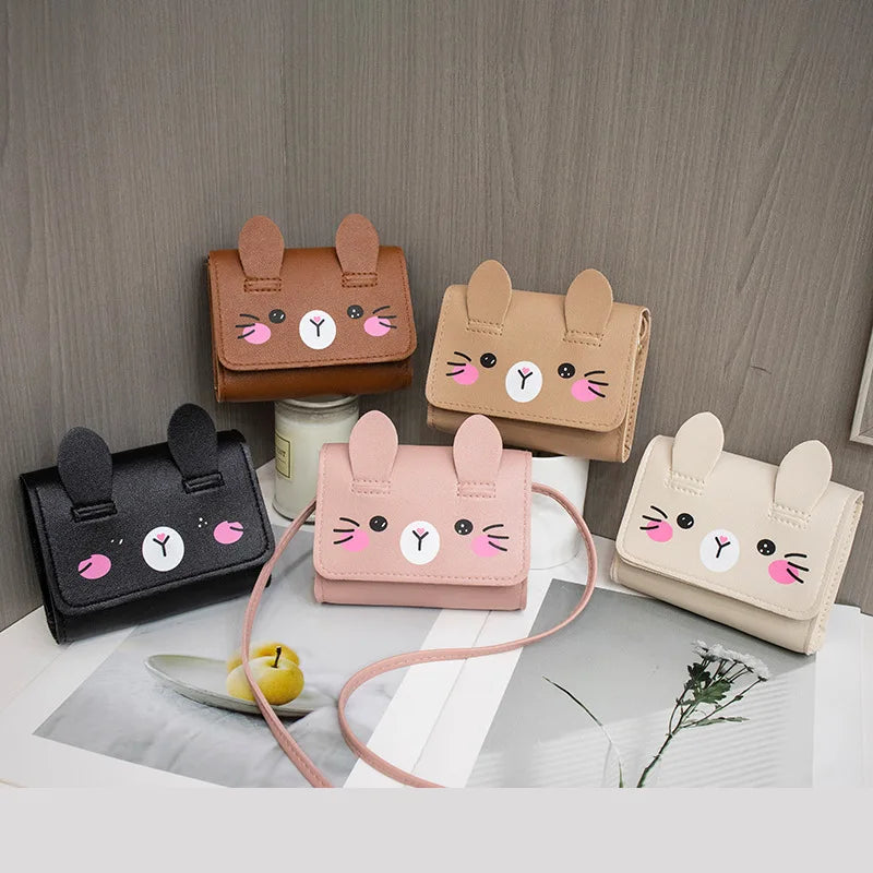 Kids Mini Handbag, Cute PU Shoulder Bag for Girls, Princess Coin Purse Wallet for Baby