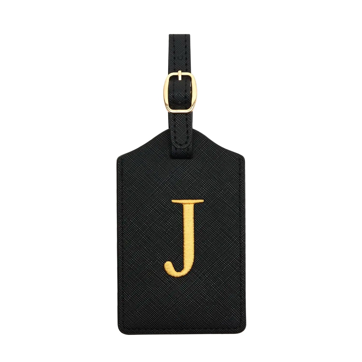 PU Leather Luggage Tag for Travel - Durable Suitcase ID Tag with Privacy Cover & Name Card Slot (A-Z) liu