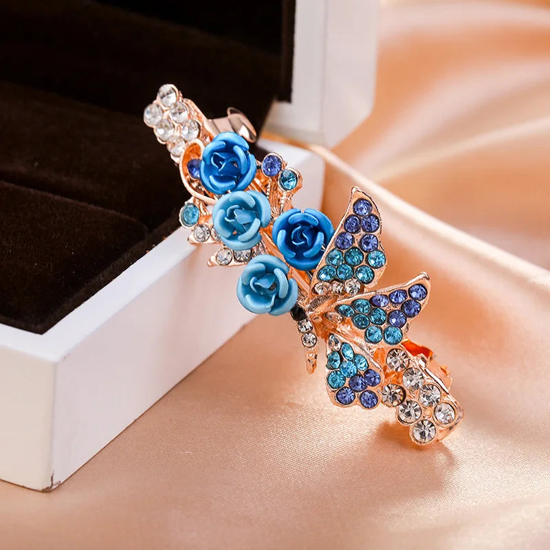Crystal Floral Hairpin Rhinestone Hair Clip Barrettes