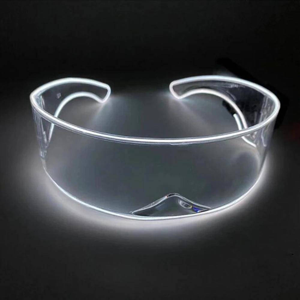 LED Glasses LED Party Glasses Luminous Glasses Visor Glasses Light Up Rave Glasses for Christmas Halloween