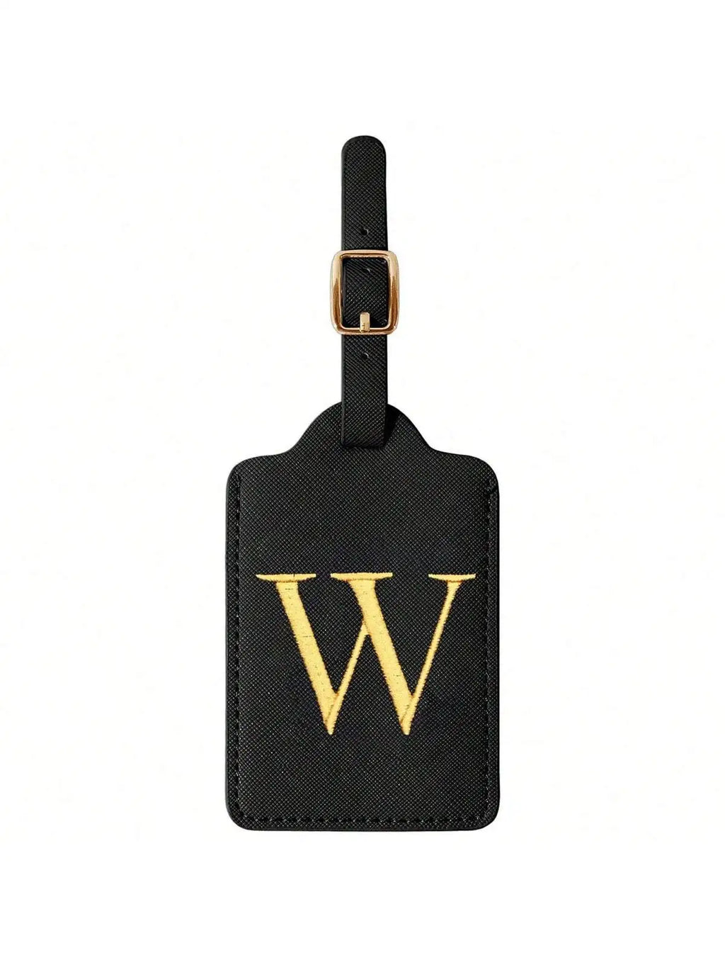 PU Leather Luggage Tag for Travel - Durable Suitcase ID Tag with Privacy Cover & Name Card Slot (A-Z) liu