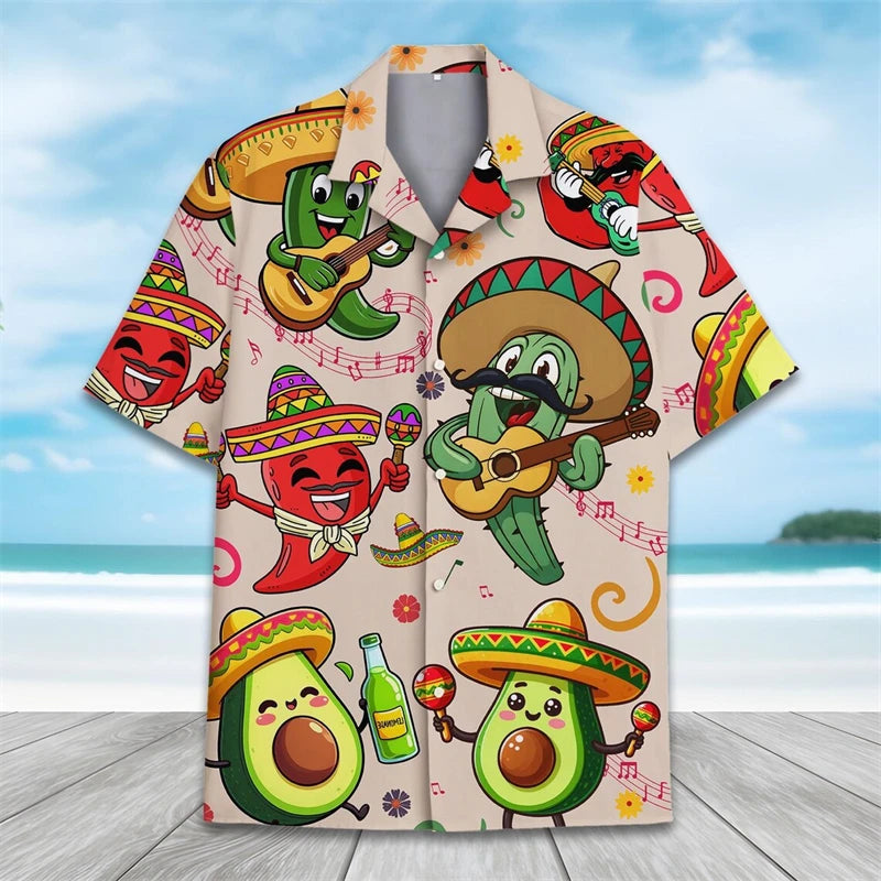 Men Hawaiian animal Shirt Men